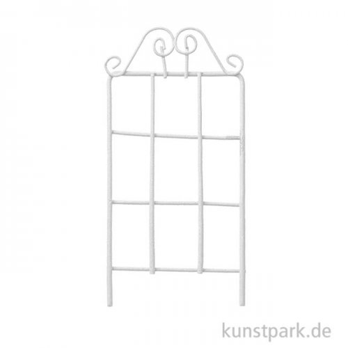 Mini Spalier aus Metall, 12,5x6 cm Weiß