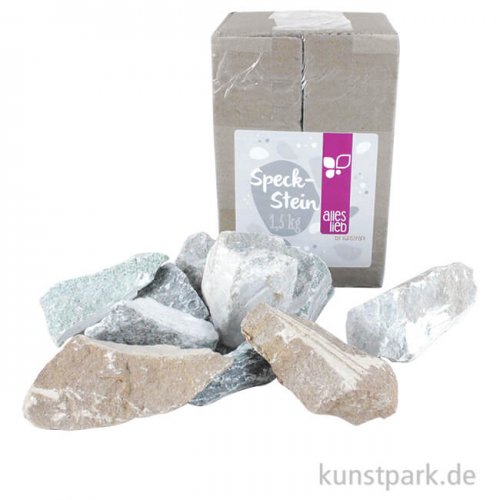 Speckstein BOX 1,5 kg, 7-10 Rohsteine - ideal für Gruppen & Klassen