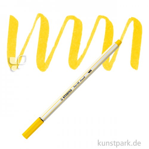 STABILO Pen 68 brush Einzelfarben Filzstift | Zitronengelb