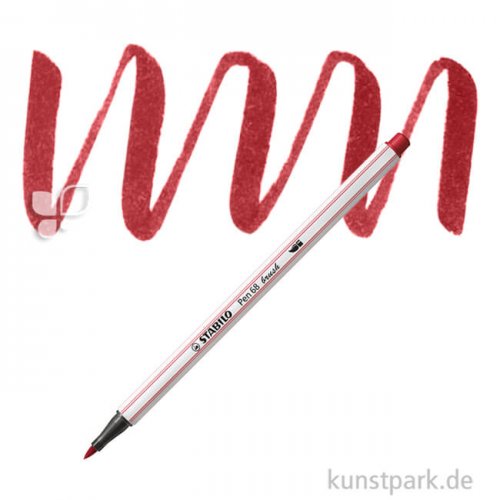 STABILO Pen 68 brush Einzelfarben Filzstift | Dunkelrot