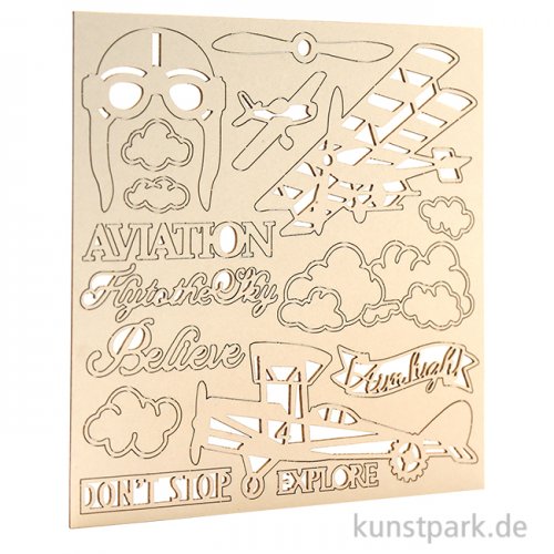 Stamperia Decorative Chips - Sir Vagabond Aviator Aviaton, 14 x 14 cm