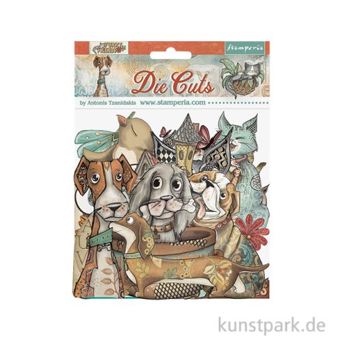 Stamperia Die Cuts - Furry Friends, 47 Stanzteile