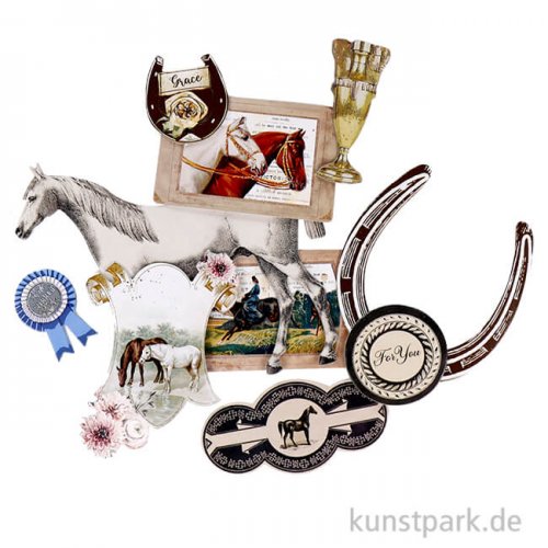 Stamperia Die Cuts - Romantic Horses, 39 Stanzteile