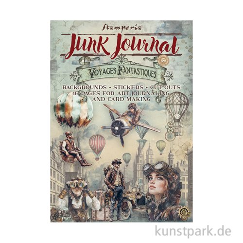 Stamperia Junk Journal Set, 16 Blatt, A4 - Voyages Fantastiques