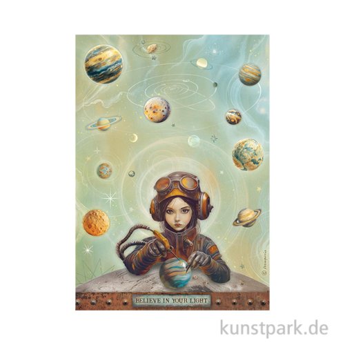 Stamperia Reispapier - A New Beginning Believe In Your Light, DIN A4