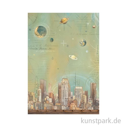 Stamperia Reispapier - A New Beginning Skyline, DIN A4