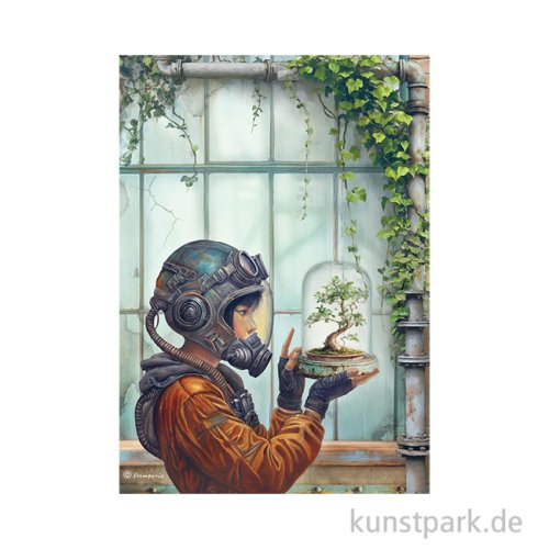 Stamperia Reispapier - A New Beginning Terrarium, DIN A4