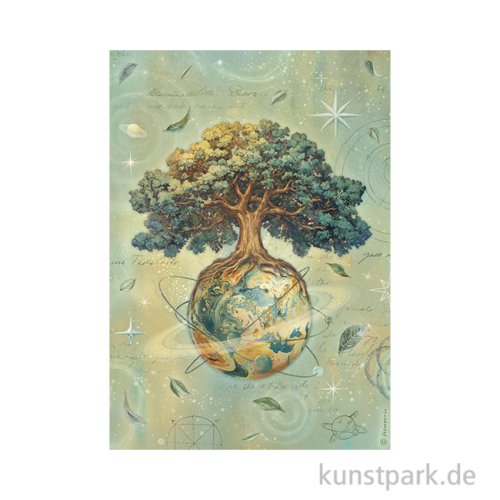 Stamperia Reispapier - A New Beginning The World Tree, DIN A4