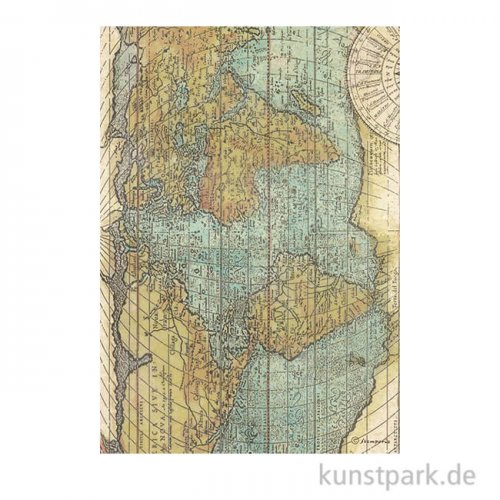 Stamperia Reispapier - Around the World Map, DIN A4