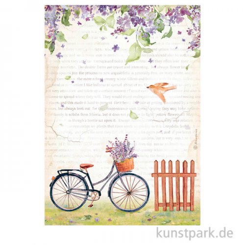 Stamperia Reispapier - Create Happiness Welcome Home Bicycle, DIN A4