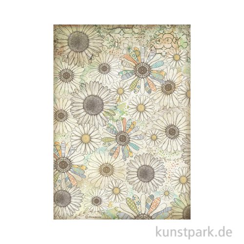 Stamperia Reispapier - Daisy Art Stylized Daisy Pattern, DIN A4