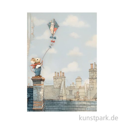 Stamperia Reispapier - Family Kite, DIN A4