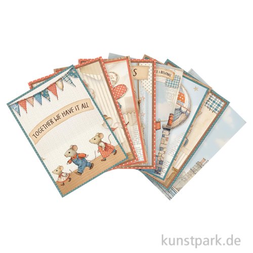 Stamperia Reispapier Selection - Family, 8 Blatt, A6