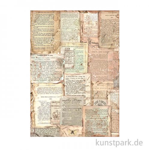 Stamperia Reispapier - Vintage Library Book Pages, DIN A4