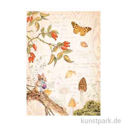 Stamperia Reispapier - Woodland Butterfly, DIN A4