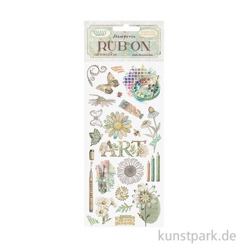 Stamperia Rub On Transferfolie - Daisy Art Life Is Art Live In Colour