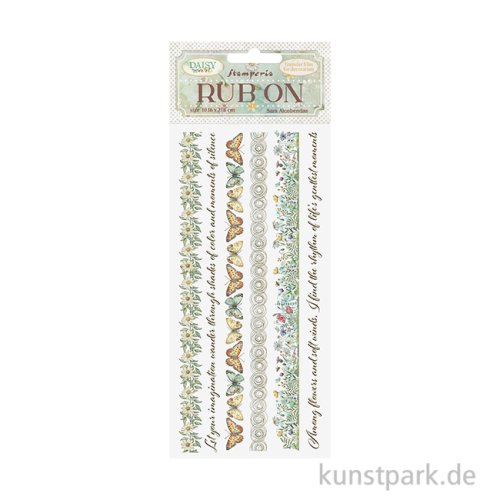 Stamperia Rub On Transferfolie - Daisy Art Stripes