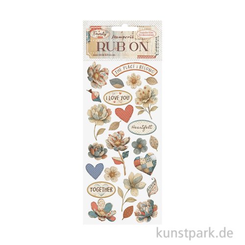 Stamperia Rub On Transferfolie - Family Patchwork Flowers