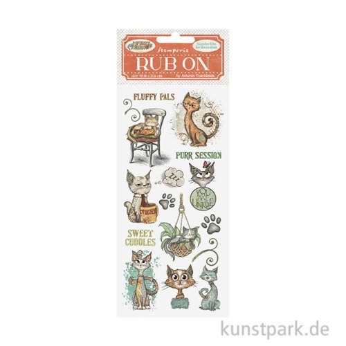 Stamperia Rub On Transferfolie - Furry Friends Cat