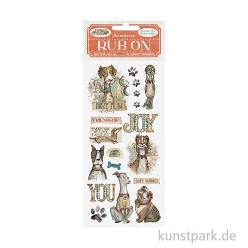 Stamperia Rub On Transferfolie - Furry Friends Dog