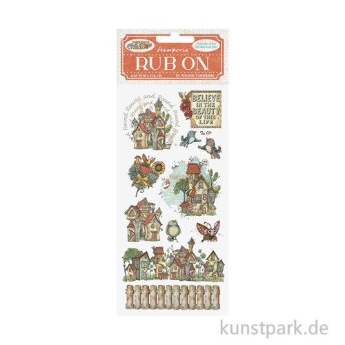 Stamperia Rub On Transferfolie - Furry Friends Houses