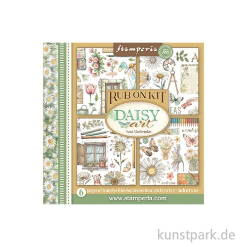 Stamperia Rub On Transferfolien - Daisy Art, 6 Blatt
