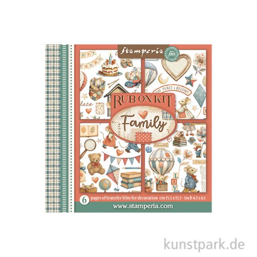 Stamperia Rub On Transferfolien - Family, 6 Blatt