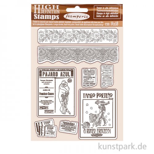 Stamperia Rubber Stamps - Desire Borders and Frame, 14 x 18 cm