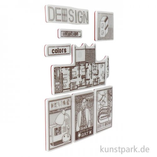 Stamperia Rubber Stamps - Bauhaus Design, 14 x 18 cm