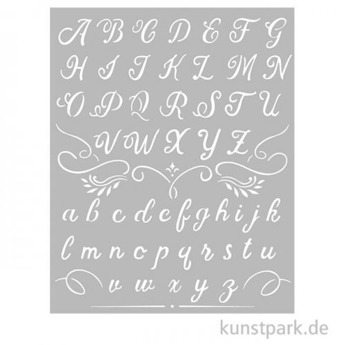 Stamperia Schablone - Calligraphy Alphabet, 20 x 25 cm