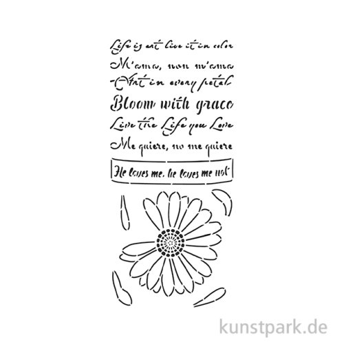 Stamperia Schablone - Daisy Art He Loves Me, 12 x 25 cm