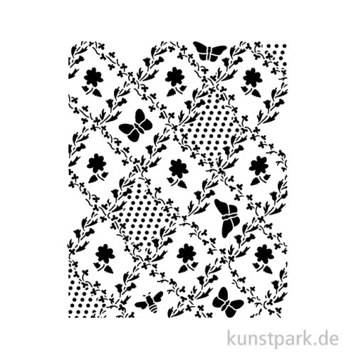 Stamperia Schablone - Daisy Art Texture Butterfly Daisy, 20 x 25 cm