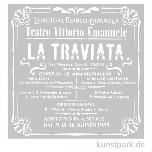 Stamperia Schablone - Desire La Traviata, 18 x 18 cm