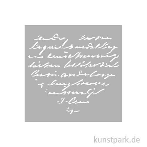Stamperia Schablone - Family Heart With Writing, 12 x 12 cm