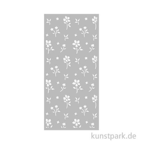 Stamperia Schablone - Family Small Flower Pattern, 12 x 25 cm