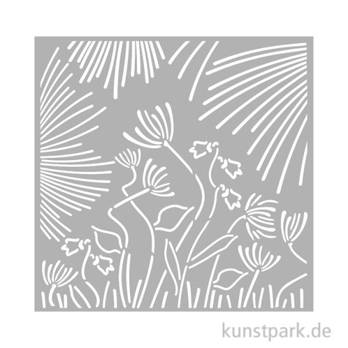 Stamperia Schablone - Forest Abstract Flowers, 18 x 18 cm