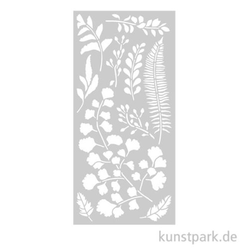 Stamperia Schablone - Herbarium Silvae Leaves, 12 x 25 cm