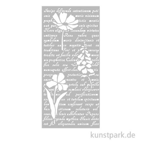 Stamperia Schablone - Herbarium Silvae Letter Flowers, 12 x 25 cm