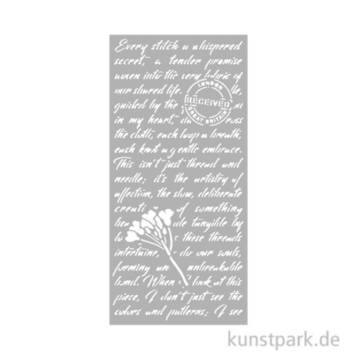 Stamperia Schablone - Quiet Days Manuscript, 12 x 25 cm