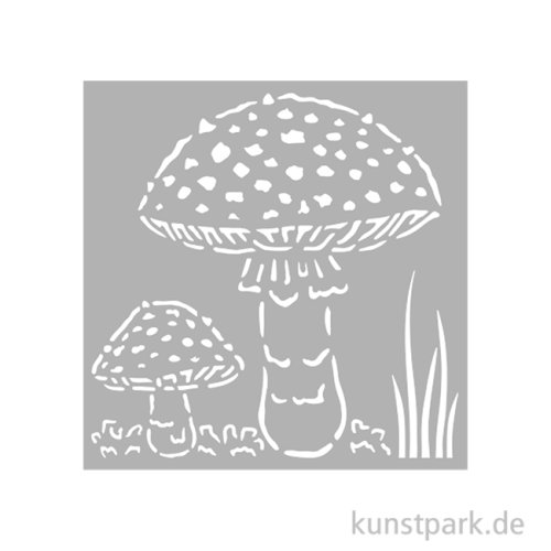 Stamperia Schablone - Whispering Woods Mushrooms, 12 x 12 cm
