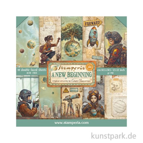 Stamperia Scrapbooking Pad - A New Beginning, 30,5 x 30,5 cm