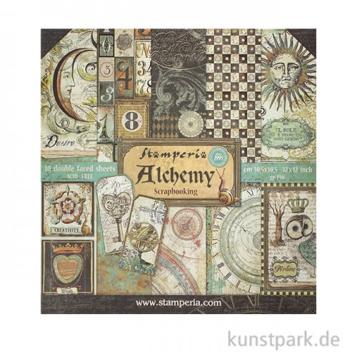 Stamperia Scrapbooking Pad - Alchemy, 30,5 x 30,5 cm, 10 Blatt