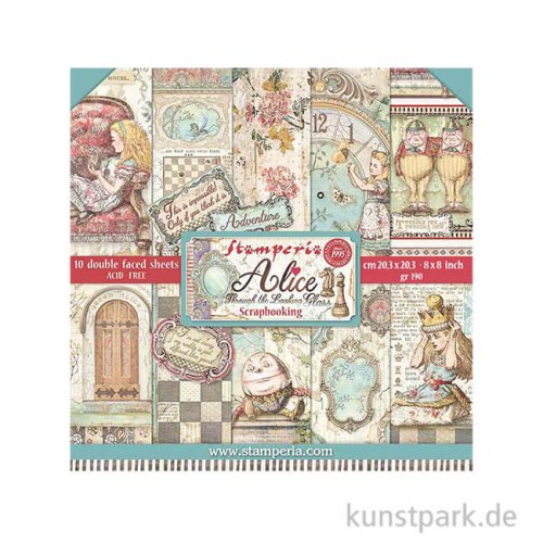 Stamperia Scrapbooking Pad Alice Through the Looking Glass 20,3x20,3cm