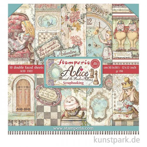 Stamperia Scrapbooking Pad Alice Through the Looking Glass 30,5x30,5cm