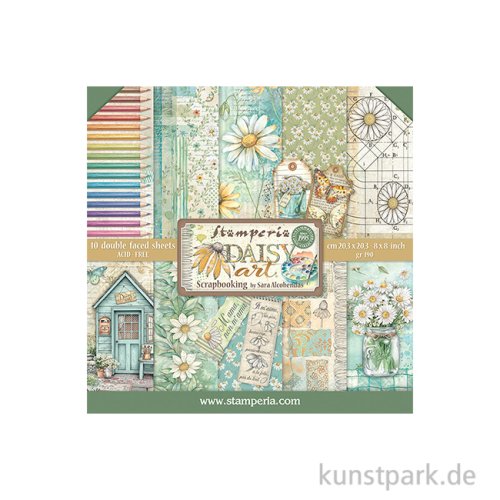 Stamperia Scrapbooking Pad - Daisy Art, 20,3 x 20,3 cm
