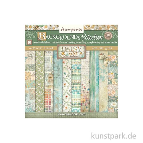 Stamperia Scrapbooking Pad - Daisy Art Backgrounds, 20,3 x 20,3 cm