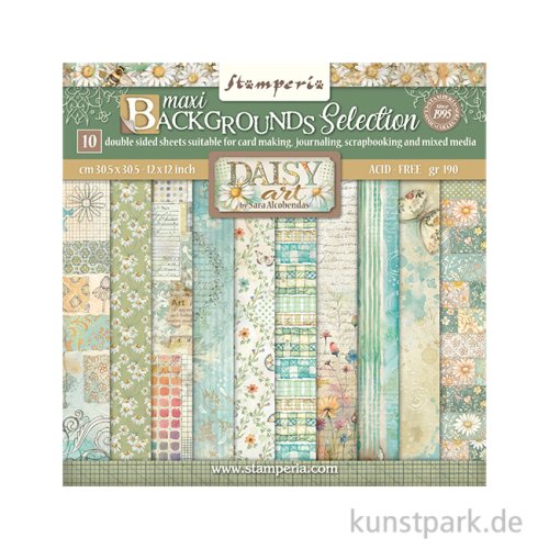 Stamperia Scrapbooking Pad - Daisy Art Backgrounds, 30,5 x 30,5 cm