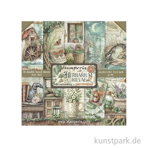 Stamperia Scrapbooking Pad - Herbarium Silvae, 20,3 x 20,3 cm