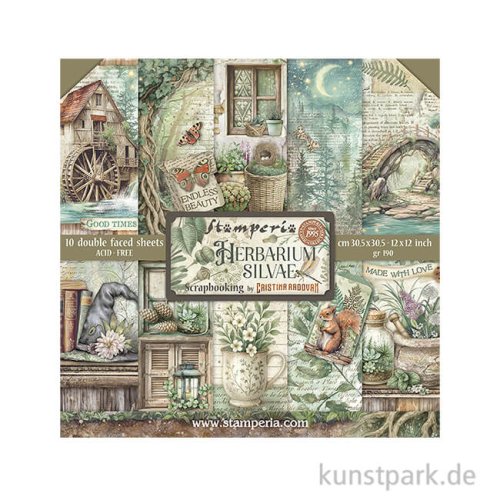 Stamperia Scrapbooking Pad - Herbarium Silvae, 30,5 x 30,5 cm