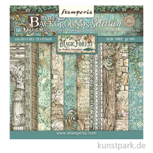 Stamperia Scrapbooking Pad - Magic Forest Backgrounds, 30,5 x 30,5 cm